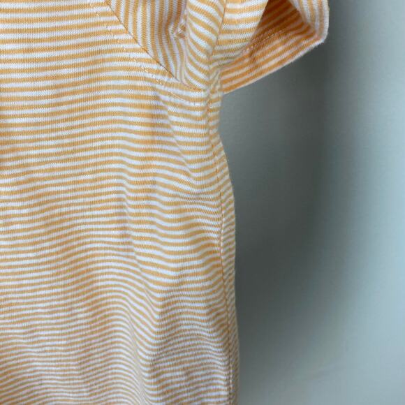 J. Crew Factory Striped Slub‎ Jersey Pocket Polo Shirt Orange Stripe Cotton XXL - Picture 8 of 10